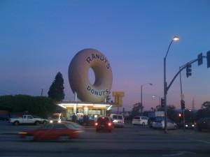 I feel I might possess the honor, maybe, of having taken the most majestic photo of Los Angeles’ landmark Randy’s Donuts ever. How noble this kitsch!