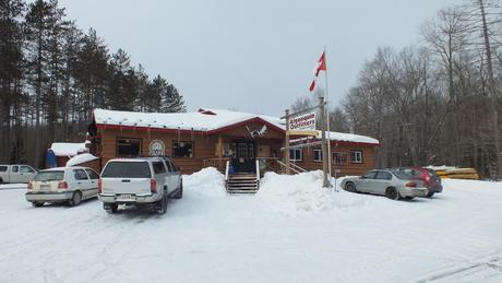 Snowy morning at Algonquin Outfitters Store - Oxtongue Lake - Ontario