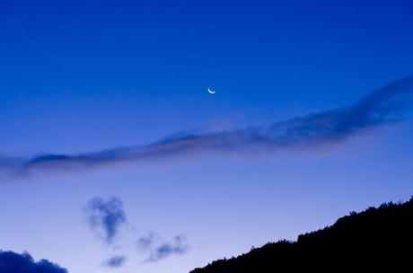 moon rising at sunset