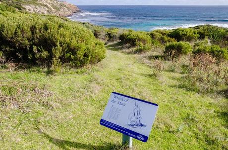 information sign for the marie shipwreck