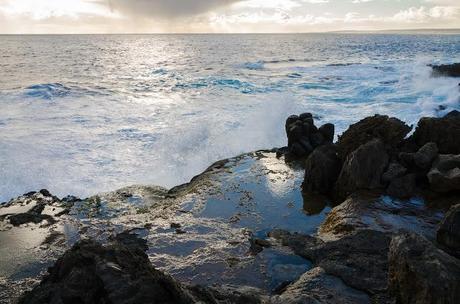 water reflecting off rock pools