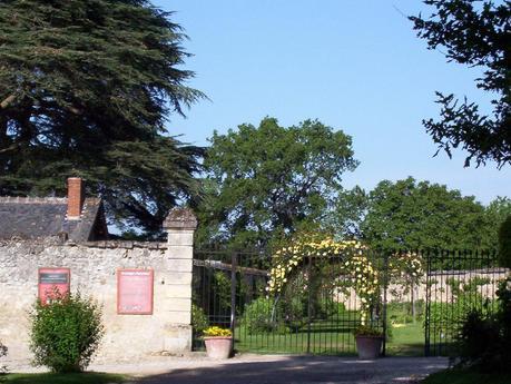 Entrance gate to the flower gardens at the Château de la Bourdaisière in France
