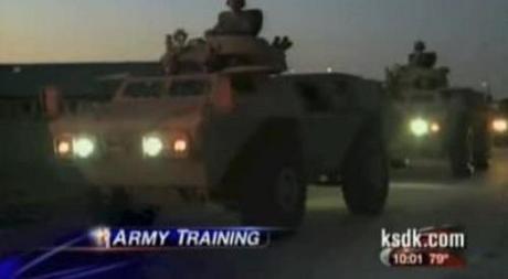 Military Police armored vehicles St. Louis