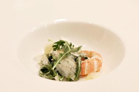 Caesar salad with arugula & langoustine #67