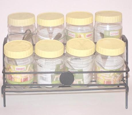 SSU Home | Sunpet Plastic Spice Jars With Iron Rack