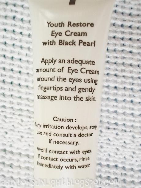Pure Beauty Youth Restore Eye Cream with Black Pearl Review