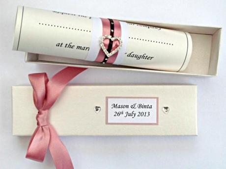 scroll wedding invitation