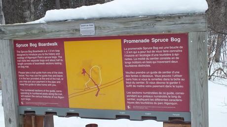 Picture of the Spruce Bog boardwalk sign in Algonquin Provincial Park - Ontario