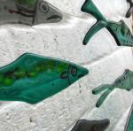 close up of fused and painted fish