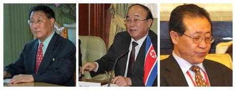 Senior officials of the DPRK Foreign Ministry: DPRK Cabinet Vice Premier Kang Sok Ju (L), Foreign Minister Pak Ui Chun (C) and 1st Vice Minister Kim Kye Kwan (R) (Photos: KCNA, Russian Federation Council and Kyodo)