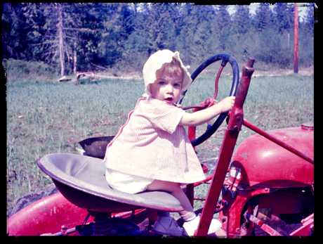 Donna on tractor