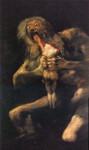 Saturn Devouring His Son by Francisco Goya (c 1820)