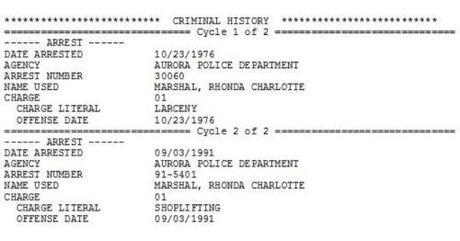 Rhonda Fields criminal history