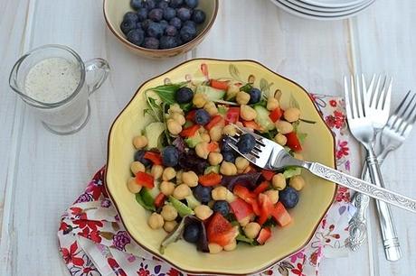 Chickpea & Vegetable Salad with Yogurt Tahini Dressing