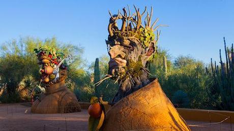 Heads Made Of Trees And Flowers Represent The Four Seasons