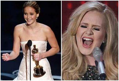 Singer Adele Bonding With Actress Jennifer Lawrence