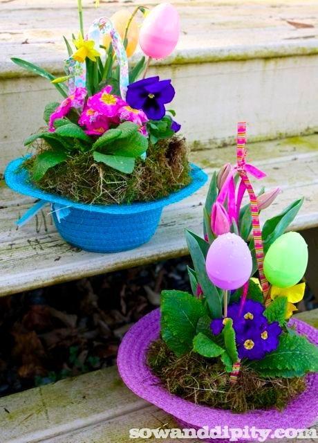 Easter Bonnet Planters