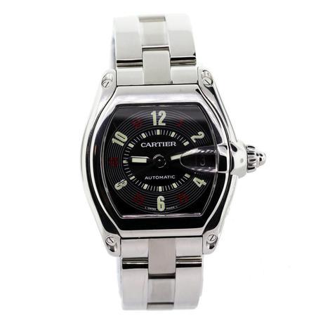 Cartier Gents Stainless Steel Black Dial Roadster Watch, cartier roadster pre owned