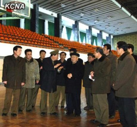 DPRK Cabinet Premier Choe Yong Rim (4th L) tours the Basketball Gymnasium at the Chongchun Sports Village in Mangyongdae, Pyongyang (Photo: KCNA)