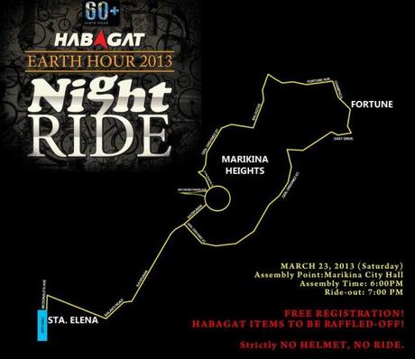 Habagat Earth Hour Ride 2013 Route Map