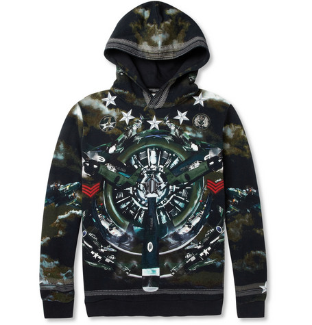 Givenchy Airplane-Print Loopback Cotton-Jersey Hoodie ($1,170)