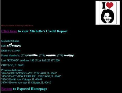 Hackers Post Michelle Obama's SSN, Phone #s and Credit Report- SS and FBI Investigating