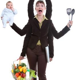 woman juggling fruit