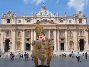 Pope Bob Takes His Throne Outside St Peter's