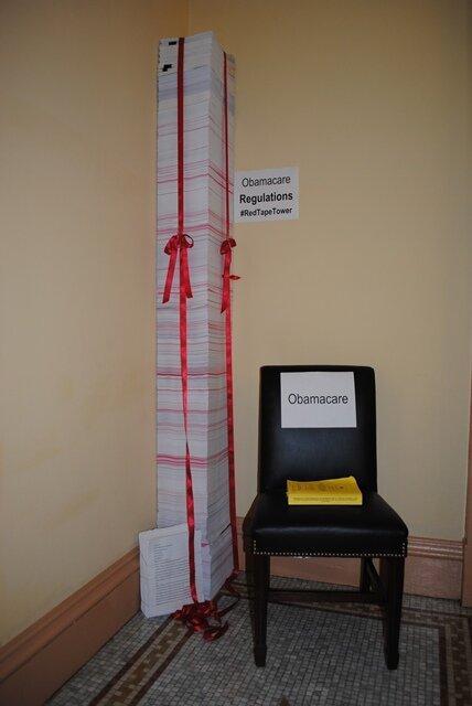 #RedTapeTower - Obamacare's 20,000-Plus Page, 7 Foot -2.5 Inch,  Stack Of Job Killing Regulations