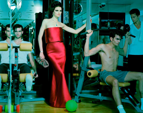 Katlin Aas, Alex Treutel, Timothée Elkaïm, Christopher Michaut & Martin Rocchia by Miles Aldridge for Vogue Italia March 2013 2