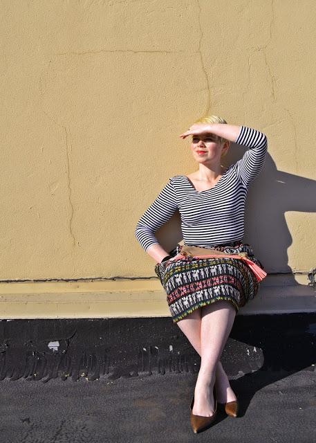 Pattern Mixing, seattle, street style, fleur d'elise, neon, South American, full skirt, cat eye glasses