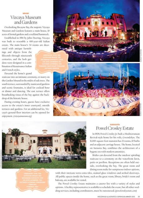 Our Vizcaya Museums & Gardens photography showcased in Weddings Illustrated magazine // Miami Wedding Photographer