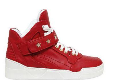 GIVENCHY - STAR STUDDED LEATHER HIGH TOP SNEAKERS ($685)