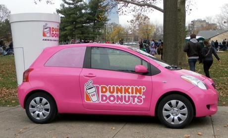 Pink Dunkin Donuts Car