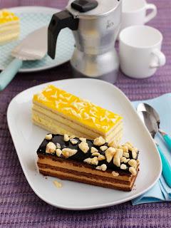 Tesco Lemon and White Chocolate Cake Slice and Chocolate and Honeycomb Cake Slice