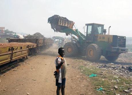 Rift Valley Railways rubbish clearance Namuwongo Kampala slums