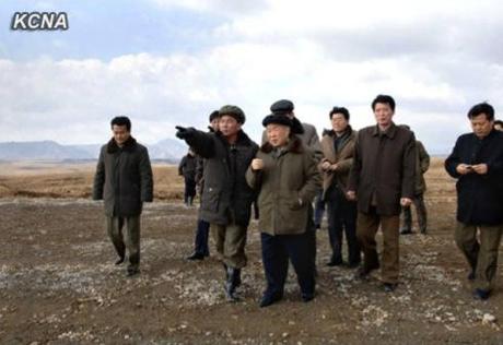 Choe Yong Rim visits the Sep'o Tableland project in Kangwo'n Province (Photo: KCNA)