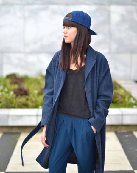 outfit oversized coat obey cap