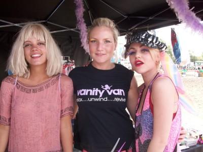 Lily Allen Jamie Winstone at Vanity Van 400x300 Vanity Van   Mobile Beauty Treatments