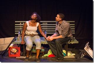 Kristin E. Ellis as Ida and Eric Lynch as Wynn in Theatre Seven's Review: Blacktop Sky (Theatre Seven)