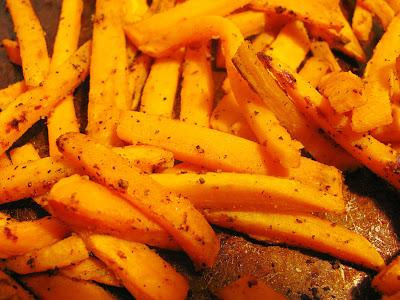 Homemade Sweet Potato Fries and Chips.