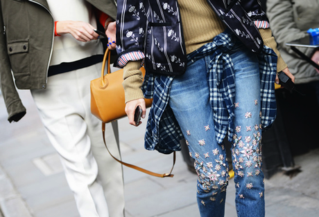 embellished jeans street style tommy ton nyfw