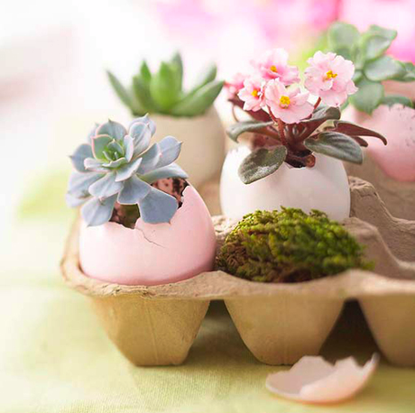 DIY decorative easter egg planter