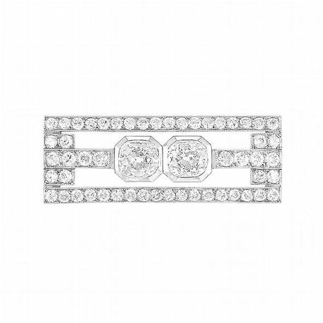 Art Deco Platinum and Diamond Brooch, by Raymond Templier, France