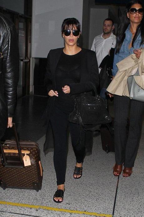 Kim Kardashian lands at LAX airport wearing Givenchy Embossed...