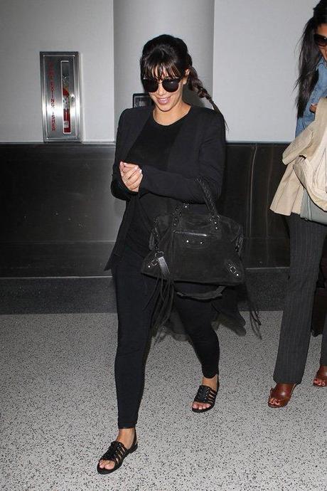 Kim Kardashian lands at LAX airport wearing Givenchy Embossed...