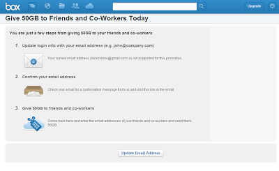 Free 50GB online storage with Box.