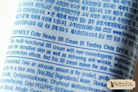 TonyMoly Cutie Beauty Tomboy Chris BB Cream Review