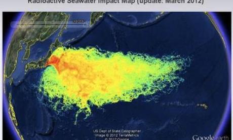 Radioactive Seawater Impact Map (March 2012), US Dept of State Geographer Image