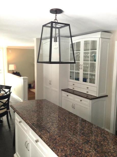 Kitchen Table, Shelves, and Light Fixture